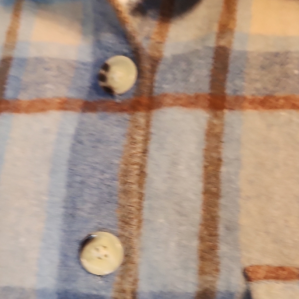 Ford Bronco Blue Brown Plaid Button Down Flannel Large - Picture 5 of 13